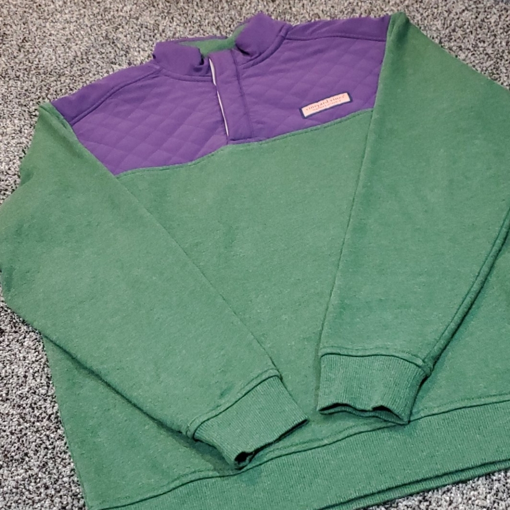 Vineyard Vines Men's Purple and Green Shep Shirt